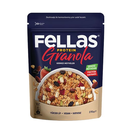 FELLAS PROTEIN GRANOLA KIRMIZI MEYVELER 270GR
