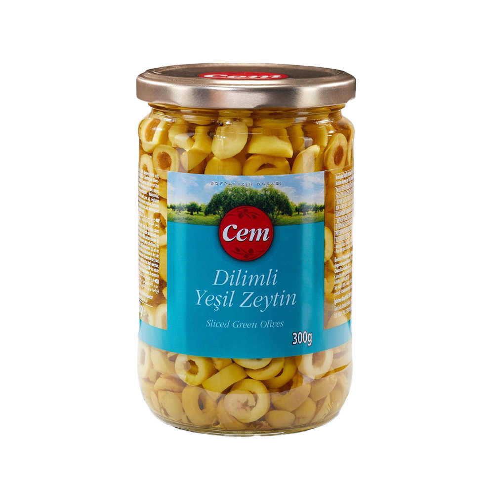 CEM DİLİMLİ YEŞİL ZEYTİN KAVANOZ 300GR