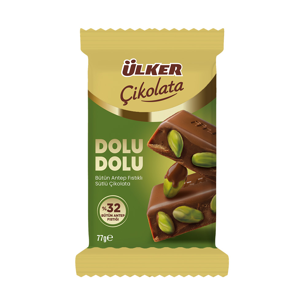 ÜLKER ÇİKOLATA DOLU DOLU ANTEP FISTIKLI 77GR