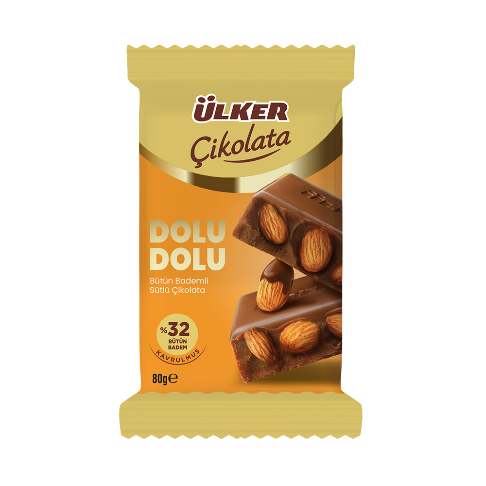ÜLKER ÇİKOLATA DOLU DOLU BADEM 80GR