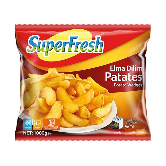 SUPERFRESH ELMA DİLİM PATATES 1000GR
